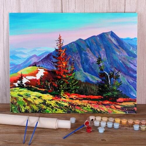 Landscape Spring Paint By Numbers Package Oil Paints 40*50 Boards By Numbers Paintings Crafts For Adults Handiwork