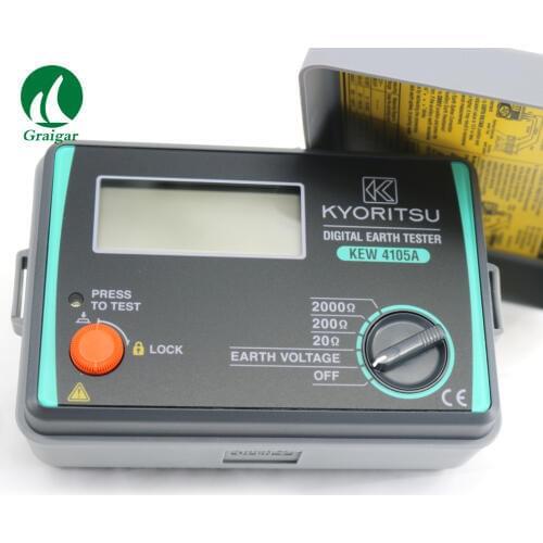 Portable Digital Display Earth Resistance Tester KYORITSU 4105A-H 2mA Measuring Current Permits Earth Resistance Tests