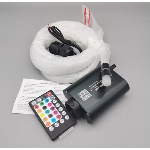 12v 300pcs 2M LED Fiber Optic Light Star Ceiling Kit 12W Music Mode Starry Sky Ceiling Car DIY Smart APP Control