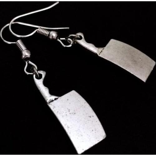 Cleaver Earrings Knife Halloween Jewelry Gothic Grunge Horror Silver Color 2020 New Delicate And Beautiful Fashion Women Gift
