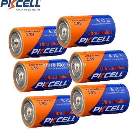 6 x 1.5V LR20 D Size Alkaline single use Battery Superior to R20 UM1 For Digital camera MP3 Walkman Electronic Toys