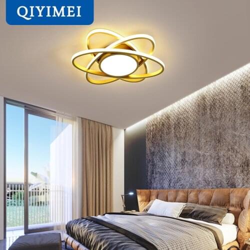 Modern LED Chandelier Lights Living Study Dining Room Bedroom Lamps Gold Lacquered Flower-shaped Lighting AC 90-260V