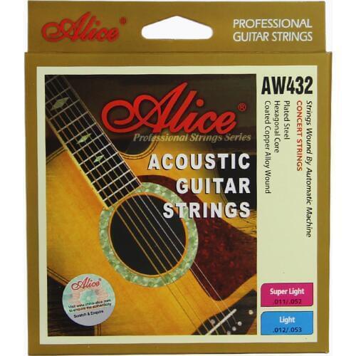 Alice AW432 acoustic guitar string plated steel and hexagonal core and coated copper alloy winding guitar accessories