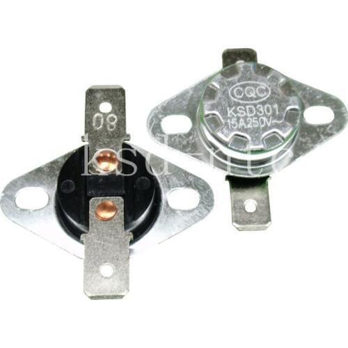 100PCS Thermostat KSD302/KSD301 110C 115C 120C 125C 130C 135C 140C 145C 150C degree 15A250V Normally Close