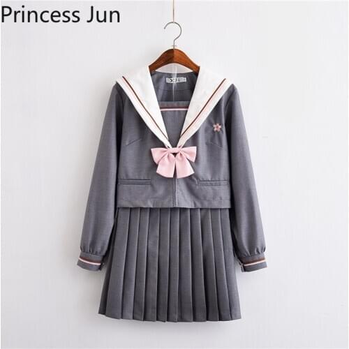 Japanese Student College School Uniform Sweet Jk Sailor Suits Lolita Pleated Skirt Suits Spring Bowtie Shirts Mini Skirt Sets