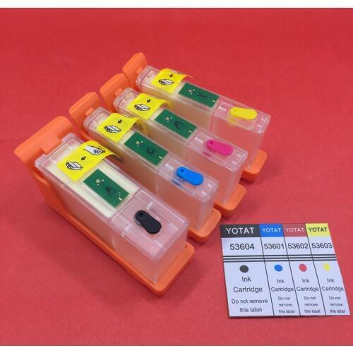 YOTAT 1set Empty Refillable ink cartridge 53604 53601 53602 53603 for Primera Bravo 4100 printer