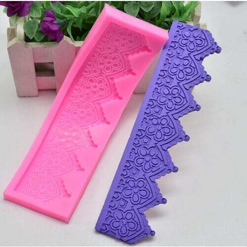 YYPD0221 Flower lace DIY Silicone Mold For Cake Decorating tools baking bakeware mould silicone mat fondant cake 18.1*5.4cm
