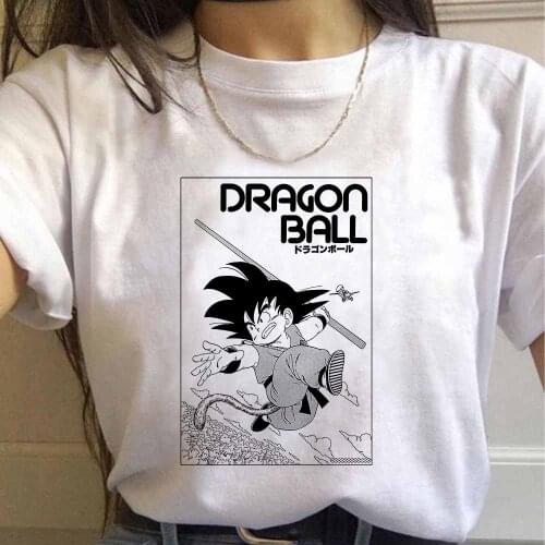 Son Goku Dragon Ball Women T Shirt 2021 New Anime Short Sleeve Casual Clothes Cartoons T-shirt Harajuku Kawaii Print Femme Tops