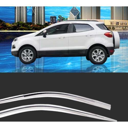 1 Set Brand New Chrome Side Vent Sun Shade Window Visors Rain Guard Deflectors For Ford Ecosport 2013-2018