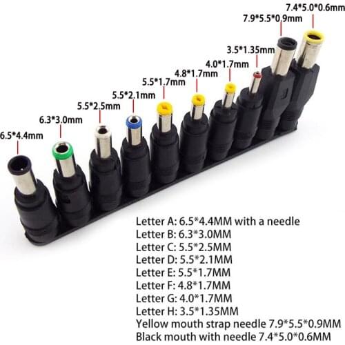 10Pcs/set DC 5.5*2.1mm Plug Jack Adapter Universal Laptop Charging Power Bank DC Female to Male Connector Interface Conversion