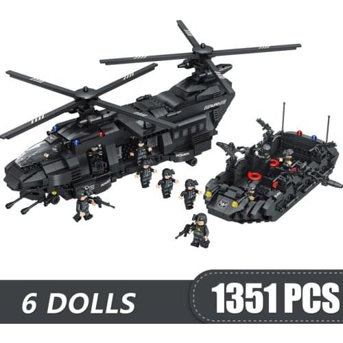1351PCS Small Building Blocks Toys Compatible City SWAT Teams Weapons Military Tactics Gift for boys children DIY model kit
