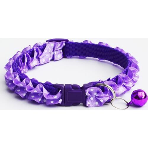 2018 New Fashion Lace Pet Dog Puppy Cat Collars Dot Pattern Adjustable Pet Neck Chain With Bell Pet Collar for Small dogs Cats