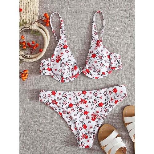 2020 swimwear Europe and the United States sexy small floral split bikini AliExpress hot swimsuit XYY-120