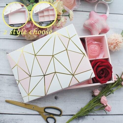 25*17*5cm 5pcs Gold Diamond Pattern Paper Box As Macaron Chocolate Cookie Wedding Birthday Party Gifts Packaging