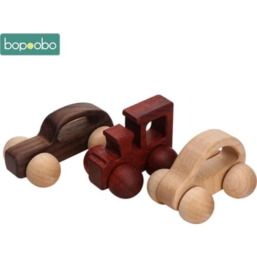 3Pcs/Set Baby Wooden Toys Cartoon Beech Wood Car Blocks Montessori Educational Toys for Newborn Birthday Gift Baby Growth Gifts
