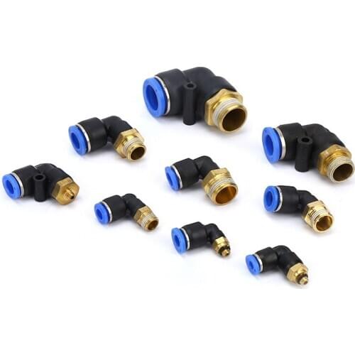 4mm 6mm 8mm 10mm Tube To 1/8" 1/4" 3/8" 1/2" BSP Male Thread Elbow Air Pneumatic Pipe Fitting Quick Connector