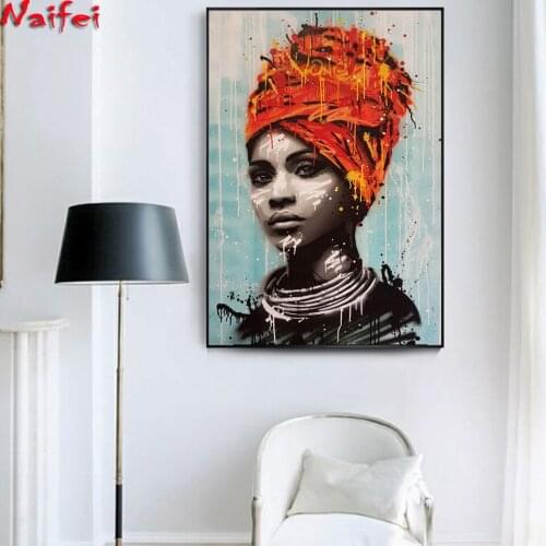 DIY diamond painting African Women beauty woman cross stitch full mosaic diamond embroidery 5D square round home decoration