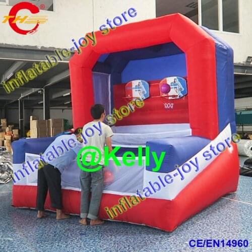 Free air shipping 3x2x4mH inflatable basketball tossing game, portable inflatable basketball hoop game carnival basketball toss
