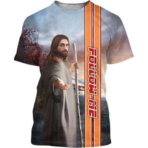 God Jesus Follow Me 3d Print T Shirts For Men Plus Size