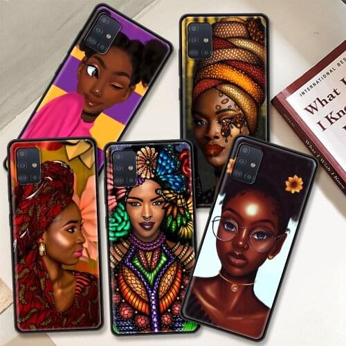 African Girl Cover for Samsung A51 A71 Phone Case for Galaxy A21s A31 A41 A12 A01 M31 M51 M30s Soft Mobile Shell