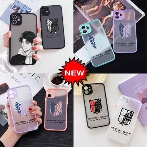 Attack On Titan Anime Japanese Phone Cases Matte For iPhone 12 Mini 11 Pro XR XS Max 7 8 Plus X Hard PC Back Cover
