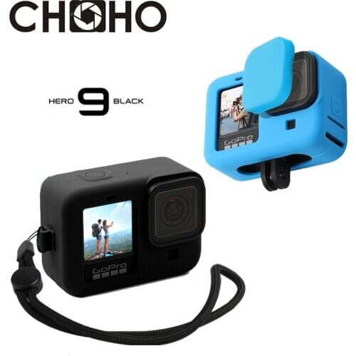 For gopro hero 9 black accessories case Protective Soft + Lens Cap Standard Housing Rubber Silicone Protector For go pro Hero9