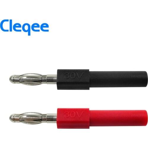 Cleqee P7022 2PCS/set 4mm Banana Plug with 4mm Socket Stackable Jack For Speaker Test Probes Converter Connectors