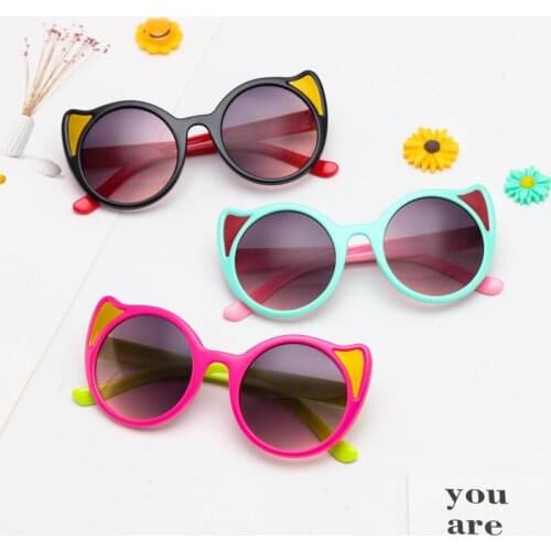 2021 Kids Sunglasses Girls Brand Cat Eye Children Glasses Boys UV400 Lens Baby Sun glasses Cute Eyewear Shades Driver Goggles