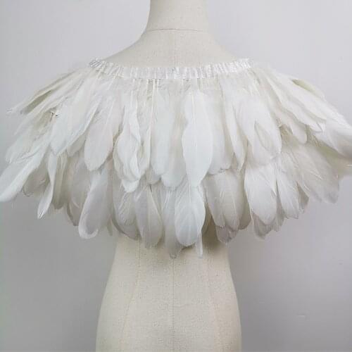 Photo Shoot Props White Feather Opera Cape Women Costume Matched Pregnancy Dresses for Maternity Photography Accessories