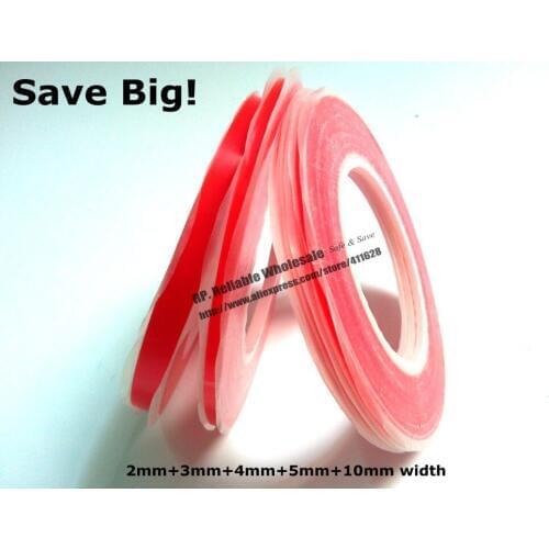 5 Rolls 2mm/3mm/4mm/5mm/10mm Clear Strong Acrylic Glue Double AdhesiveTape No Trace for Phone Display Battery, Lens, 0.2mm Thick