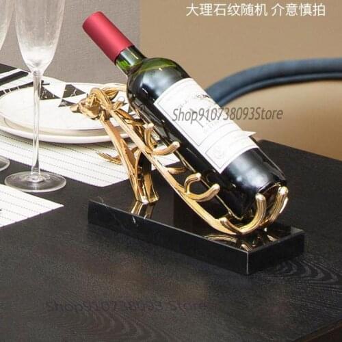 European Style Creative Red Wine Rack Deer Ornament Simple Modern Living Room Wine Cabinet Home Decoration Home Dining Room Disp
