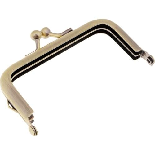 Metal Purse Frame Clutch Handle Bag Kiss Clasp Rectangle Lock Crafts 8.5cm