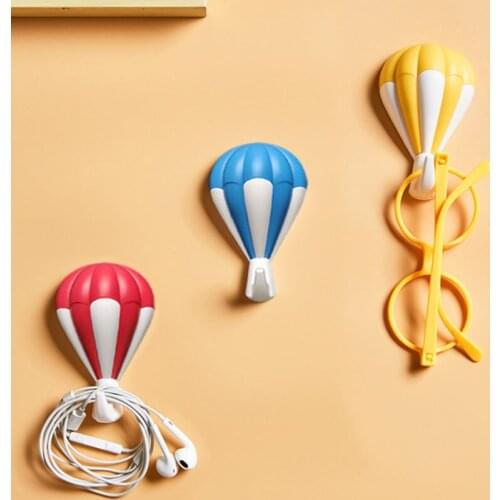 Cute ChildrenS Room Decoration Hook Colorful Hot Air Balloon Sticky Hook Key Holder Wall Home Organizers Storage Hanger
