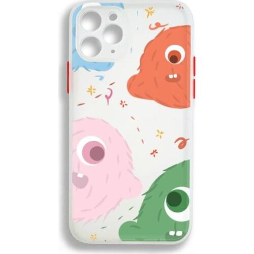 Cute Cartoon Monster Phone Case Colorful Bumper Shockproof Trasparent For iPhone 12 11 Pro Max Mini XR X XS 8 7 Plus Cover
