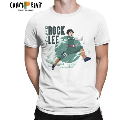 Rock Lee Drunken Master Men T Shirts Funny Tees Short Sleeve Round Collar T-Shirts Pure Cotton Plus Size Tops