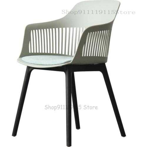 Nordic Armback Leisure Plastic Chair Personalized Restaurant Household Desk Chair Simple Soft Bag Cushion Writing Chair