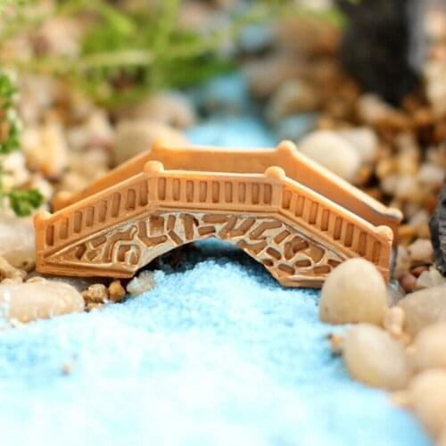NEW Bridge Figurine Miniature Stone Fairy Craft Ornament Home Garden Decoration DIY Micro Landscape White Yellow Wholesale