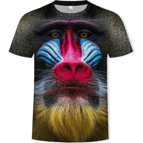2019 New Harajuku Summer Unisex T shirt Tees Funny Monkey Orangutan 3D Prints Round Neck Short Sleeved Men T-shirt
