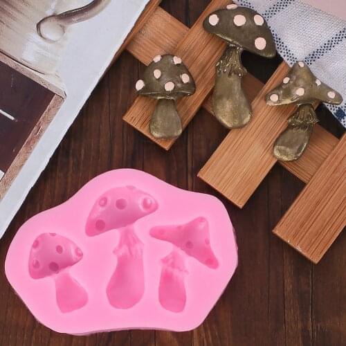 Mushroom Sharp Silicone Bakeware Resin Mold Mushroom Earings 3-in-1 for Cake Chocolate Fondant Baking Decoration Tools