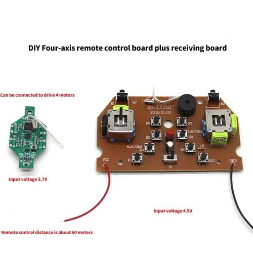 DIY 2.4G Remote Controller Board + Receiver Board Kit 3.7V Receiver Transmitter Radio System for DIY RC Airplane Toy Quadcopter