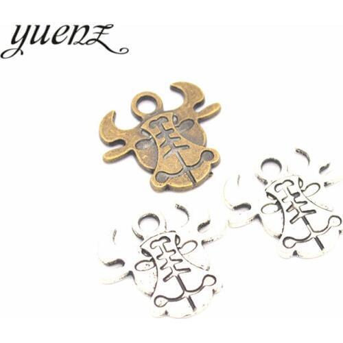 YuenZ 6pcs Antique Silver color Bull Head Charm Pendant fit Making Bracelets Jewelry Findings DIY Accessories 24*22mm D941