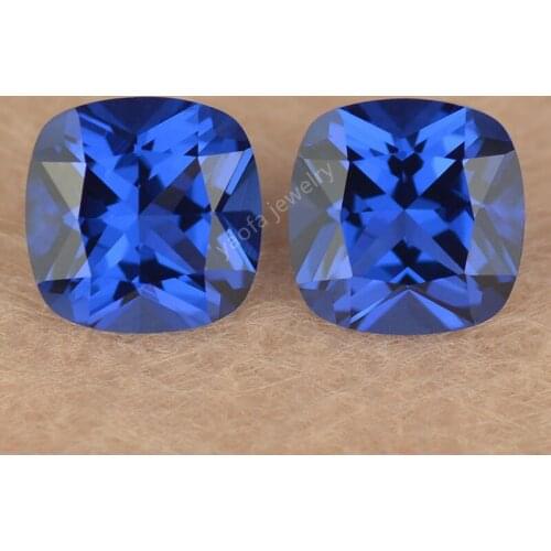 Sale 3*3~12*12mm 5A Square Cushion Cut Shape Synthetic Cubic Zirconia Tanzanit-e Blue Color Loose Gems CZ Zircon Stone For DIY