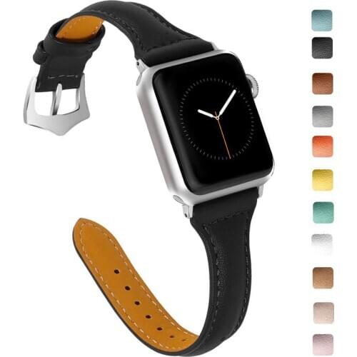 Strap for apple watch band 44mm 42mm 38mm 40mm Genuine Leather bracelet watchband for iwatch series 6/5/4/SE/3/2/1 wrist belt