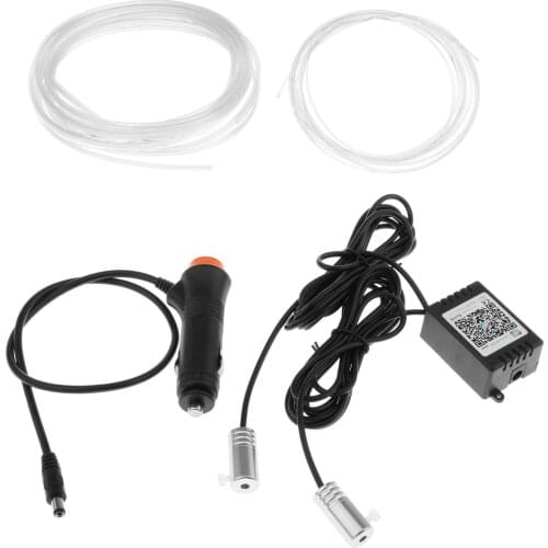 RGB LED Car Interior Fiber Optic Neon EL Atmosphere Light Strip Wire Lamp Cigarette Lighter Optic Fiber Auto Night Lights