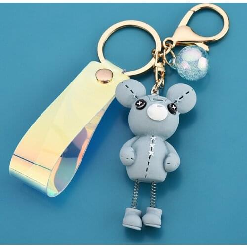 Cute Original PVC Three-dimensional Spring Bear Keychain Trend Keychain Bag Pendant Couple Accessories Creative Gifts