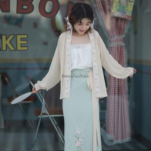 2021 traditional chinese style hanfu clothes woman elegant ancient folk dance costume ancient oriental performance hanfu costume