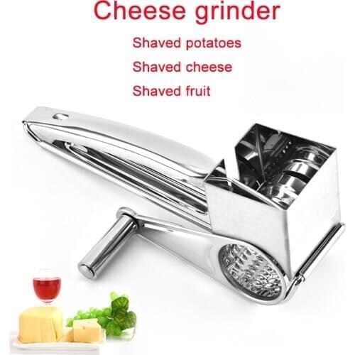 Rotary Cheese Grater Shredder Butter Cutter Cheese Shredder Slicer Garlic Grinder Kitchen tool Stainless Steel Multi-functional