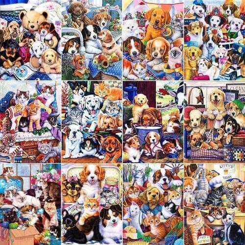 XUEQIXIAOZU Full Square/Round Cartoon Dog Diamond Embroidery Mosaic Embroidery 5d Diy Diamond Painting Home Decor Gift New