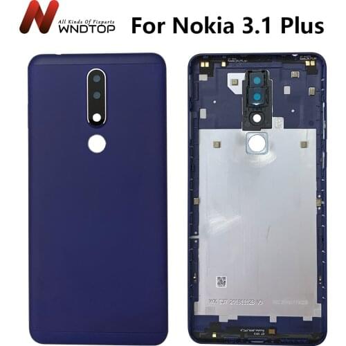 For Nokia 3.1 Plus Battery Cover TA-1118 TA-1125 TA-1113 TA-1117 TA-1124 TA-1125 Back Cover Rear Housing Case With Camera Lens