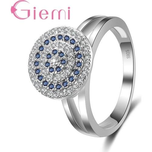 Delicate 925 Sterling Silver Full African AAA Crystal Rings for Women CZ Wedding Anniversary Jewelry Wholesale